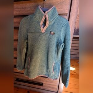 L.L. Bean Women's Teal Fleece Snap Pullover